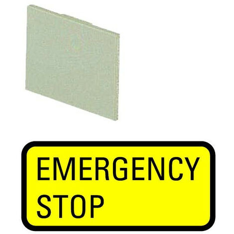 Étiquette à encliqueter jaune EMERGENCY STOP EATON 299SQ25