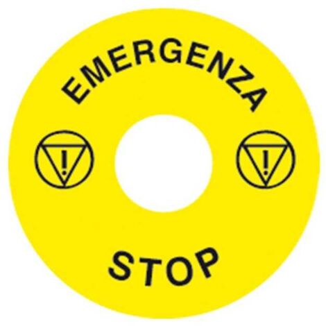 Étiquette adhésif Ronde "Emergenza Stop" Diamètre 60mm