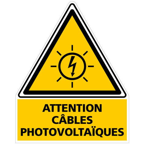 Etiquette adhésive CABLES PHOTOVOLTAIQUES (C1165). Lot de 50 . - Lot de 50