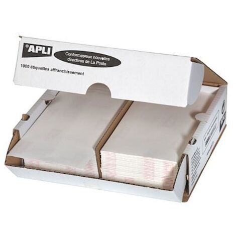 Etiquette affranchissement 2 de front 175 x 45 mm Apli Agipa blanche - Boîte de 1000