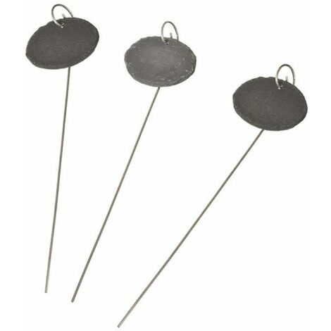 etiquette ardoise naturelle avec support métallique - h40cm - 3 x