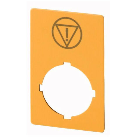 Étiquette arrêt d'urgence allumée en jaune H x L 50 x 33 mm avec symbole IEC60417-5638 EATON M22-XZK-ESS