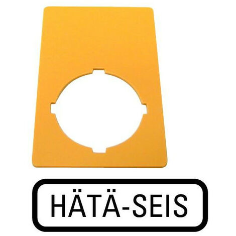Étiquette arrêt d'urgence jaune HxL 50x33mm HÄTÄ-SEIS EATON M22-XZK-SF99