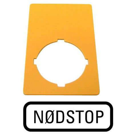 Étiquette arrêt d'urgence jaune HxL 50x33mm NODSTOP EATON M22-XZK-DK99