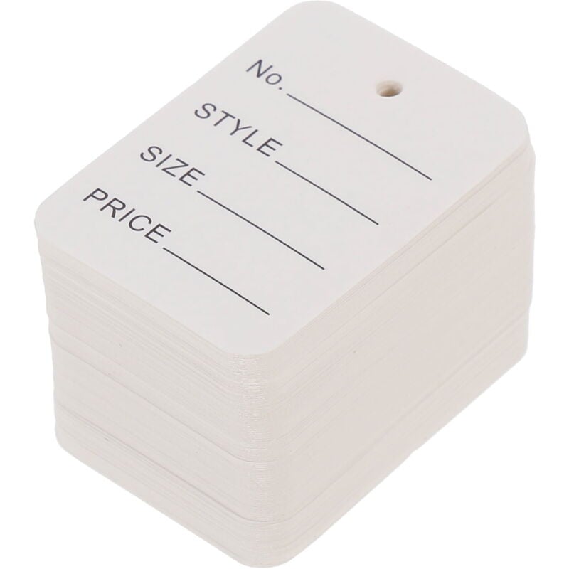 Tiquette de prix 1000 pièces Vêtements Marchandises Étiquettes d'affichage suspendues Remplissage de chapeau Papier blanc