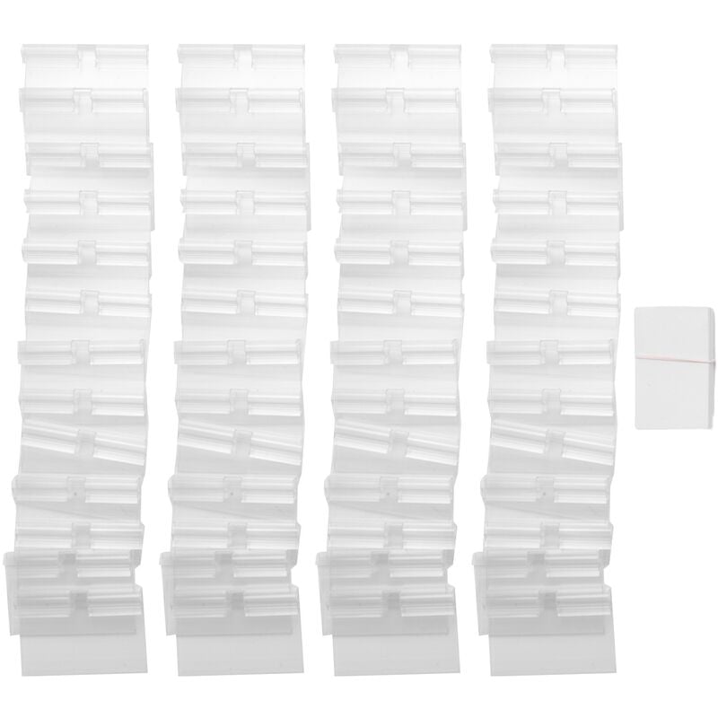 Tiquette de Prix de Porte-éTiquette en Plastique Transparent 50 PièCes, Porte-éTiquette Amovible avec Clip D'éTagèRe pour Bacs de Rangement
