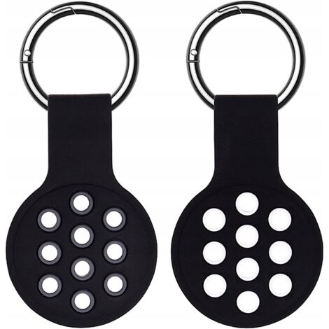 Étiquette de protection AirTags en caoutchouc souple noir x2