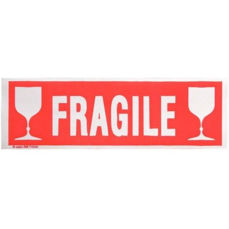 Étiquette de signalisation 'fragile' 60 x 190 mm - Boîte de 100