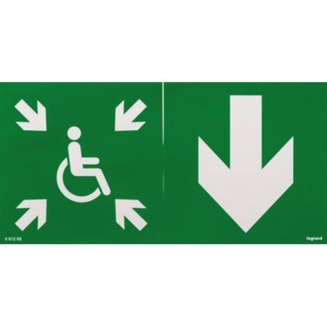 Étiquette d'évacuation adhésive flèche bas