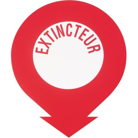 Etiquette Extincteur rouge et blanc diamètre 200 mm - CODITHERM DISTRIBUTION