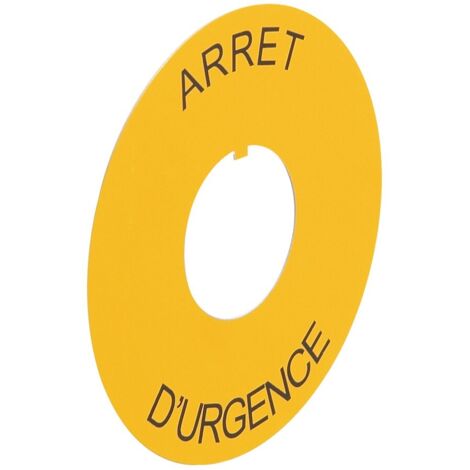 Etiquette Osmoz pour arrêt d'urgence Ø60 avec marquage ARRET D'URGENCE jaune LEGRAND 024174