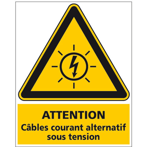 ETIQUETTE PHOTOVOLTAIQUE CABLES COURANT ALTERNATIF (C1246). Lot de 50 . - Lot de 50