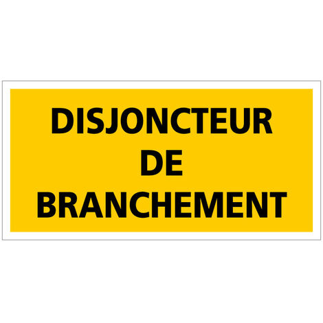 ETIQUETTE PHOTOVOLTAIQUE DISJONCTEUR DE BRANCHEMENT (C1222). Lot de 50 .  - Lot de 50