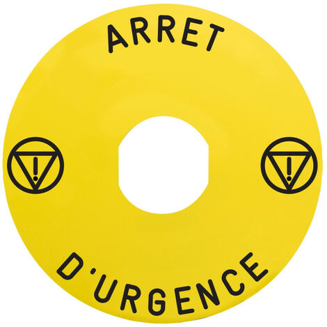 etiquette plate - harmony - jaune - arret d'urgence - schneider electric zby9130m