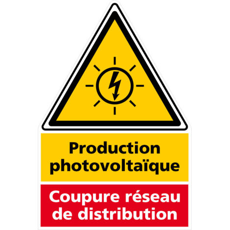 Étiquette Production Photovoltaïque – Coupure – Signalisation de Sécurité