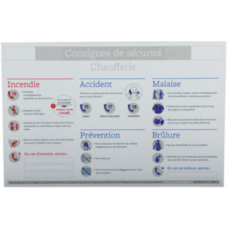 Étiquette rigide consigne sécurité chaufferie - DIFF