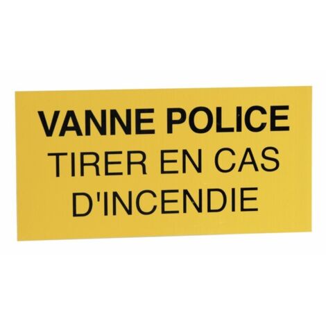 Étiquette rigide vanne police tirer en cas d&039incendie - DIFF