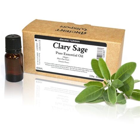 Étiquette sans marque d'huile essentielle de sauge sclarée de 10 ml- Vendu par 1