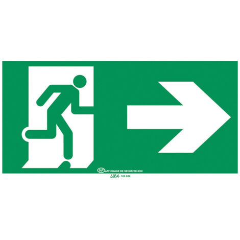 ETIQUETTE SORTIE DE SECOURS PORTE À DROITE - SIGNALISATION RÉGLEMENTAIRE URA URA956661
