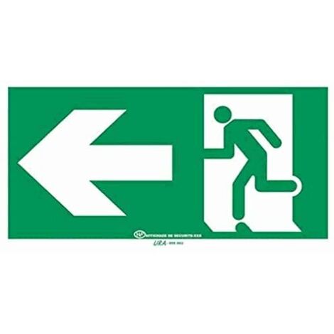 ETIQUETTE SORTIE DE SECOURS PORTE À GAUCHE - SIGNALISATION RÉGLEMENTAIRE URA URA956662