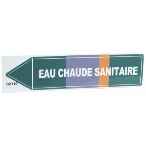 Étiquette souple adhésive eau chaude sanitaire (X 10) - DIFF