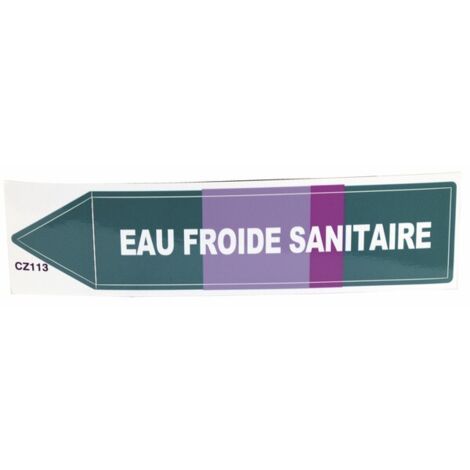 Étiquette souple adhésive eau froide sanitaire (X 10) - DIFF