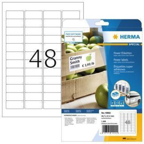 Etiquette ultra-adhésives Herma 10902 45.7 x 21.2 mm papier blanc 1200 pc(s) fixation permanente