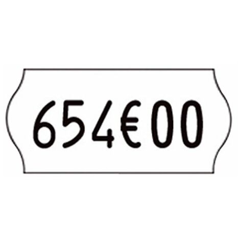 Etiquettes 26 x 12 mm blanches - Rouleau de 1500 - Lot de 12