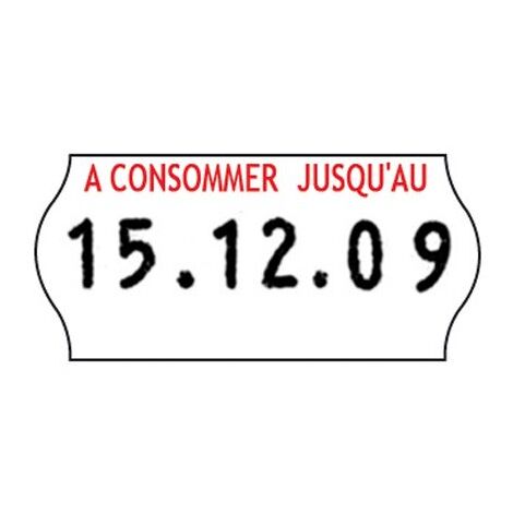 Etiquettes 'A consommer jusqu'au' 26 x 12 mm Sato Kendo - Rouleau de 1500 - Lot de 12