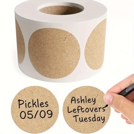 Étiquettes autocollantes rondes - Non spécifié - 2pcs - Papier kraft - Personnalisées - Marron