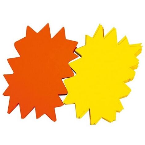 Etiquettes carton forme éclatée jaune/orange 120 x 80 mm Apli - Boîte de 50