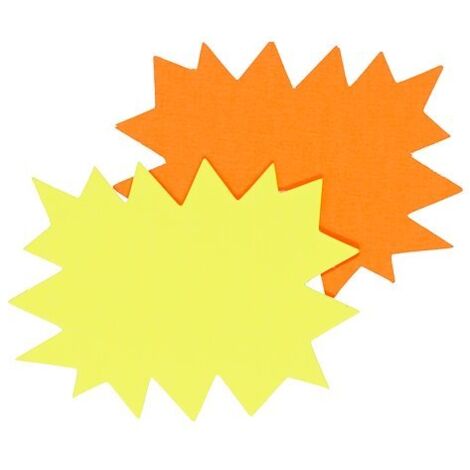 Etiquettes carton forme éclatée jaune/orange 160 x 120 mm Apli - Boîte de 50