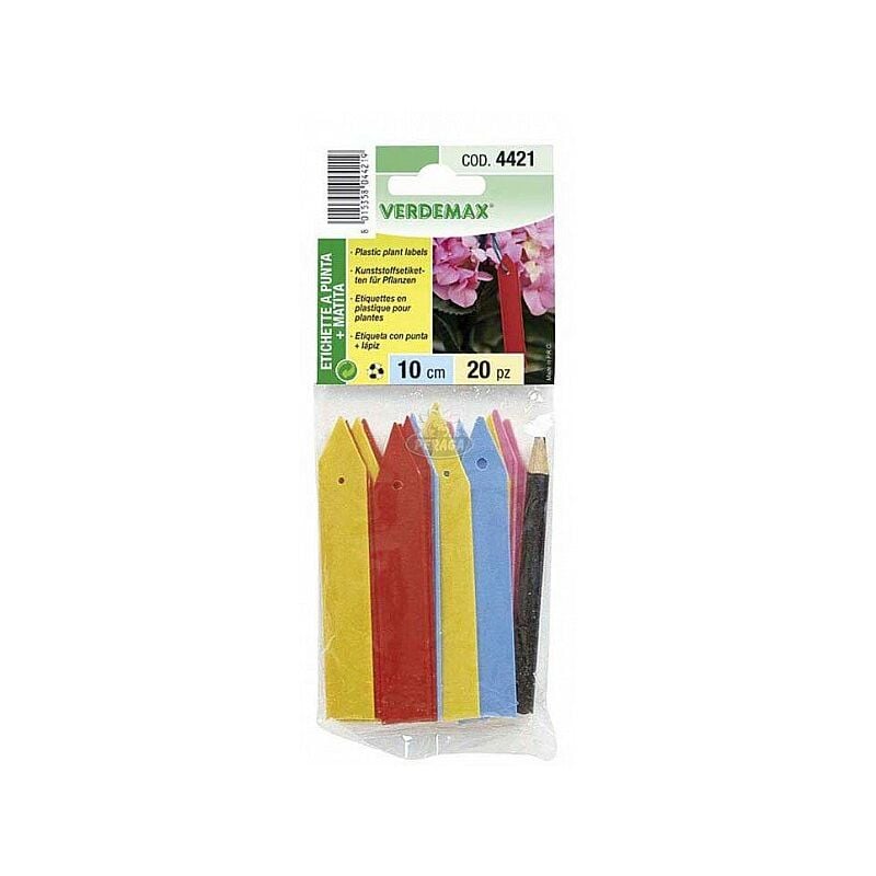 Verdemax - etiquettes pointues de couleur pour pots et jardin CM10