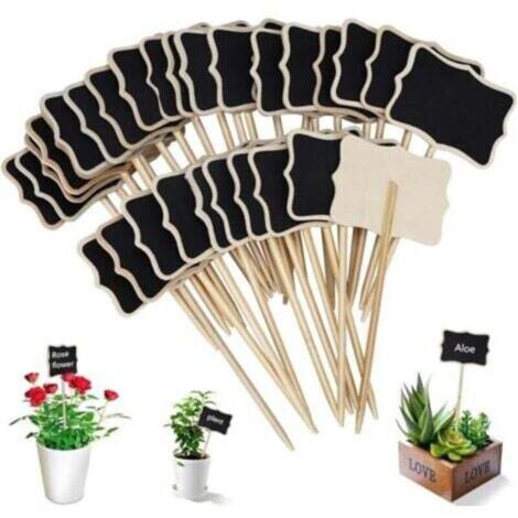 Étiquettes de jardin rectangulaires en ardoise imperméable – Lot de 30 étiquettes T-type pour plantes, graines, arbres, herbes et fleurs