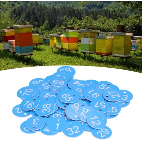 Étiquettes de ruche ABS rondes numérotées 100 pièces 3.5cm pour apiculture et élevage