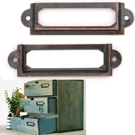 Étiquettes de tiroir vintage en bronze rouge pour étudiants, accessoires de bureau DIY