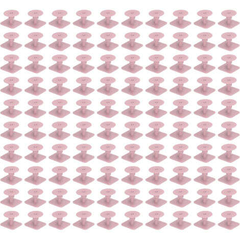 Étiquettes d'oreille carrées pour bétail, 100 pièces vierges, identification animale pour porcs, marqueur rose