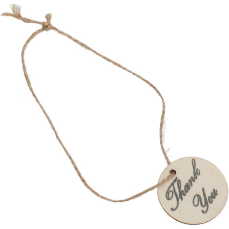 Étiquettes en Bois Personnalisées Merci pour Cadeaux DIY, Mariage et Événements avec Corde Chanvre Naturelle