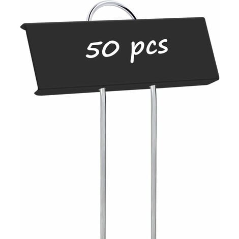 Etiquettes en métal pour plantes, 26,9 cm, marqueurs de jardin réutilisables pour légumes, herbes, fleurs, serre Black 50-Pack