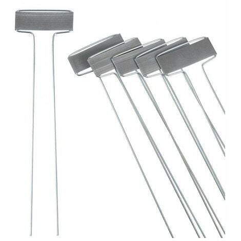 etiquettes en t zinc + marqueur - 26 cm - 6 x