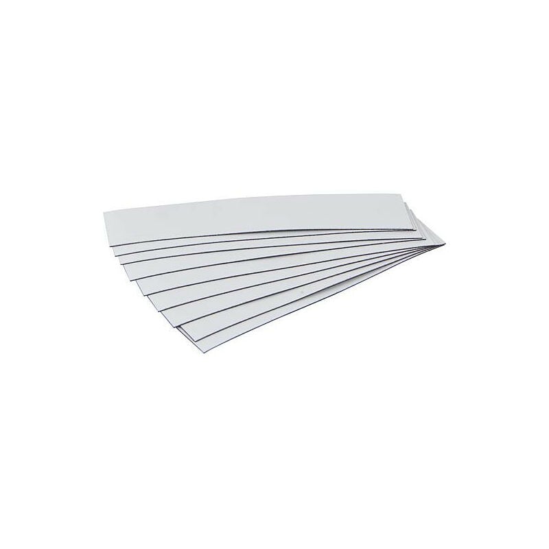 Etiquettes magnetiques 100 x 20 x 0,6 mm couleur blanc, emballage : 100 pcs