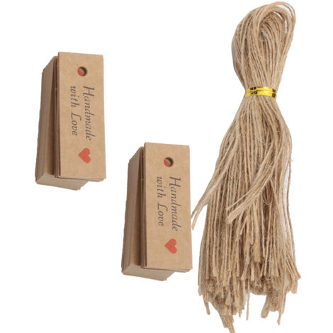 Étiquettes Personnalisables 100Pcs pour Fêtes et Mariages - Sachets Cadeaux en Papier Kraft Écologique