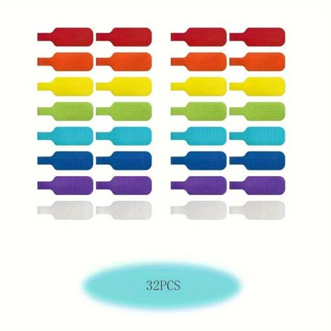 Étiquettes pour câbles multicolores 32 pièces, marqueurs électriques à écrire à la main, identification de fils et cordons