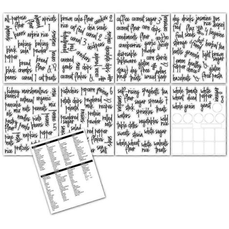 Étiquettes pour garde-manger (168 pièces) : étiquettes pour aliments, gelées, pots de cuisine, bouteilles et ustensiles.