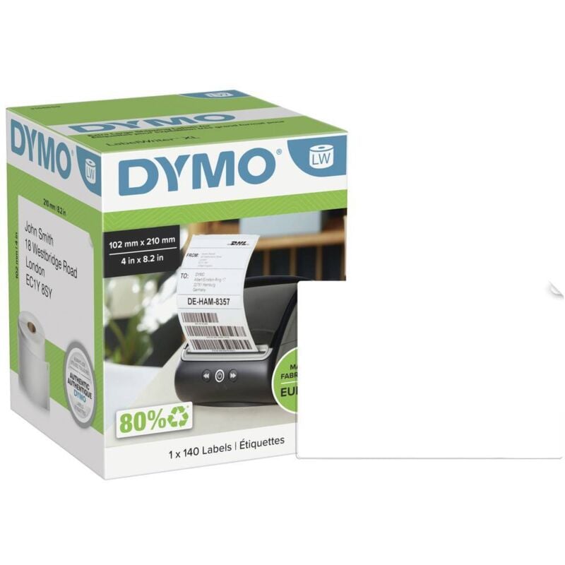 Rouleau d'étiquettes 102 x 210 mm blanc 140 pc(s) fixation permanente 2166659 Etiquette d'expédition - Dymo