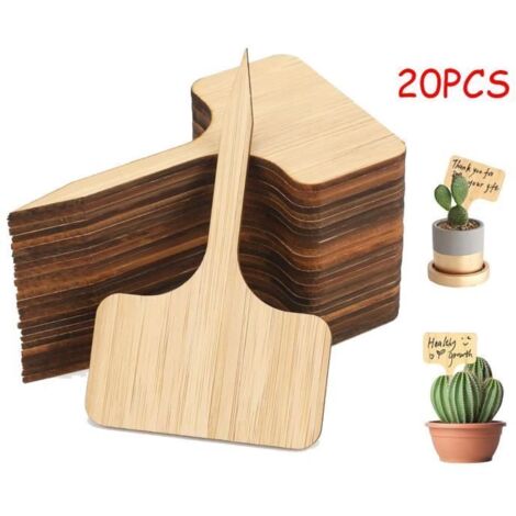 Étiquettes pour plantes - Marqueurs en bois de bambou - 6cm x 10cm x 2mm - Pour identifier vos plantes