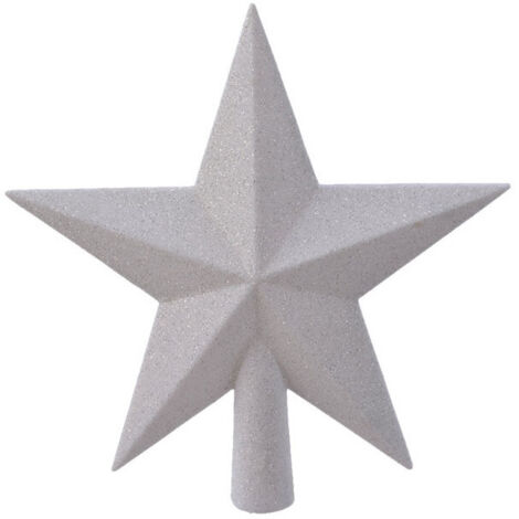 Etoile De Couleur Blanche Pour Arbre De Noel. 19x4,2x19cm