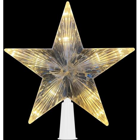 Étoile de sapin de Noël lumineuse, étoile scintillante pour le sommet du sapin, blanc chaud