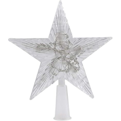 Étoile lumineuse LED blanc chaud pour sapin de Noël – Cime d’arbre scintillante, décoration élégante pour toutes tailles d’arbres