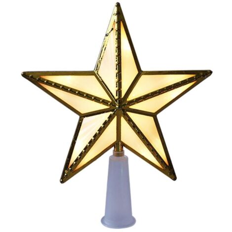 Étoile lumineuse LED pour sapin de Noël, ornement clignotant pour cime d'arbre, alimentation USB et piles